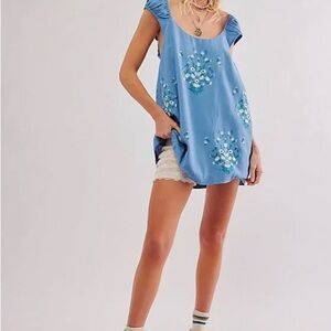 Free People Blue Floral Mini Dress